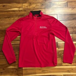 Vintage Port Authority Red and Black Quarter Zip